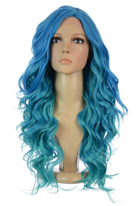 gray blue wig|blue ombre curly wig.